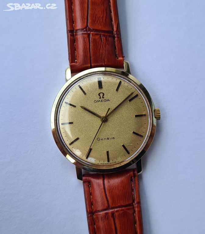 Pánské zlaté náramkové hodinky Omega Geneve 14K