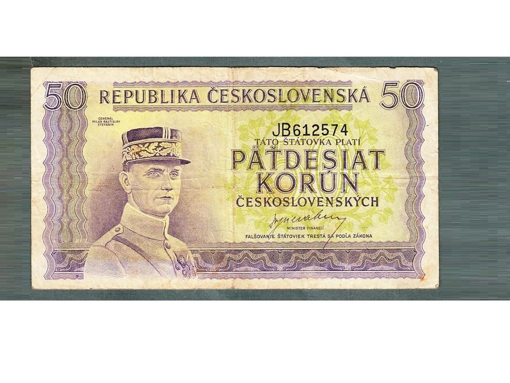Staré bankovky 50 kčs 1945 NEPEROROVANA