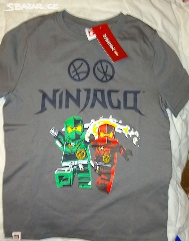 122 128 nové tričko lego ninjago šedé bavlna