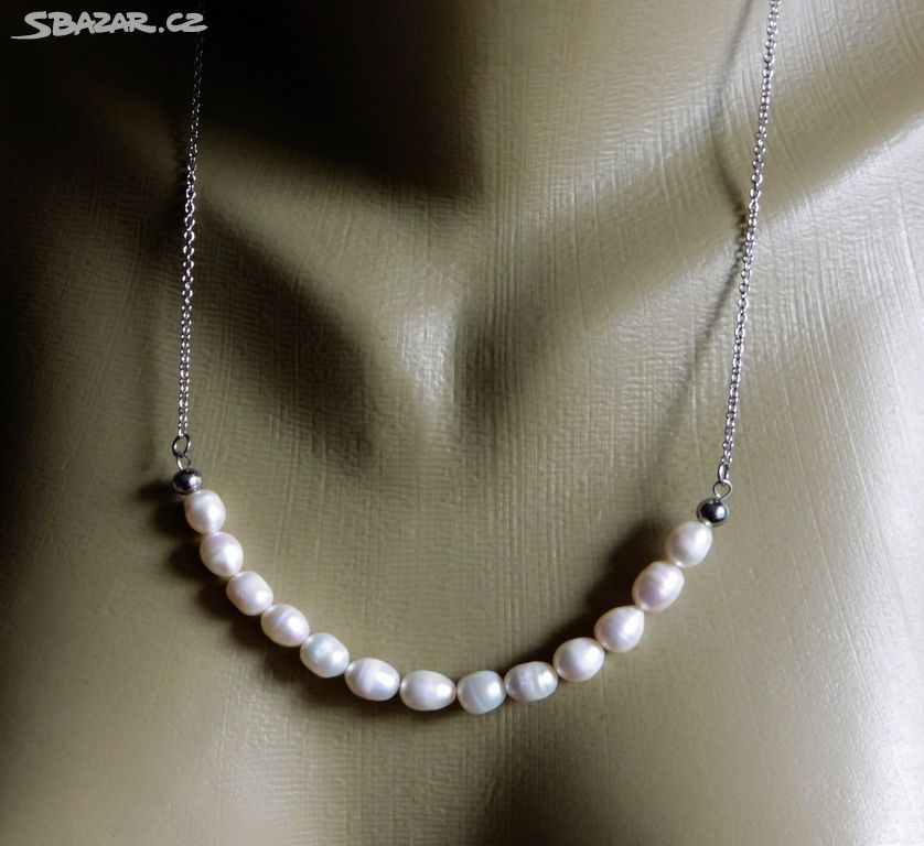 Náhrdelník bílé říční perly