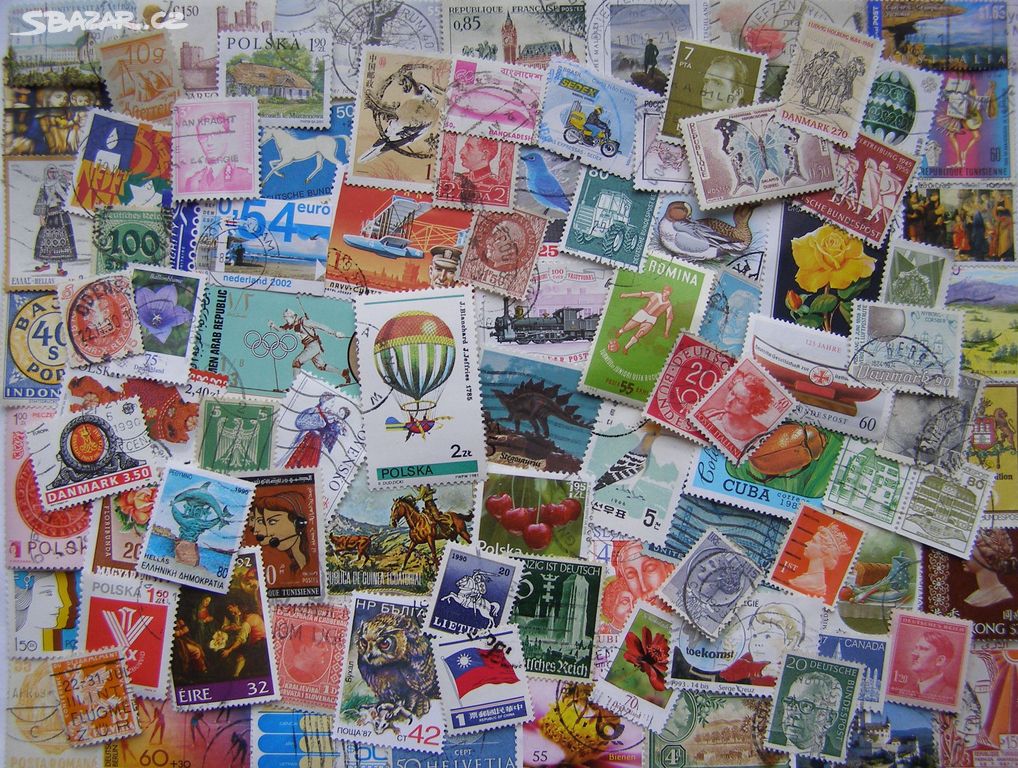 Poštovní známky cizina 100 ks , každá jiná