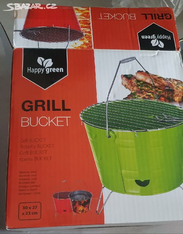 Mini BBQ, grilivací kbelík na dřevěné uhlí