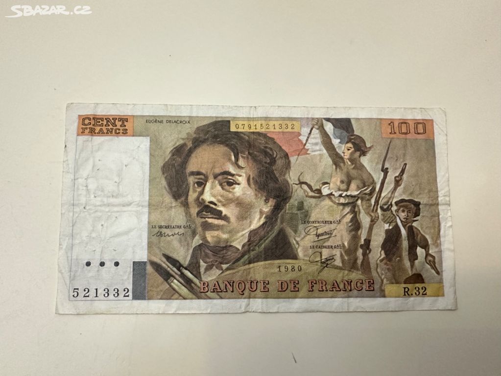 Bankovka Francie - 100 Francs 1980 - Fr. Revoluce