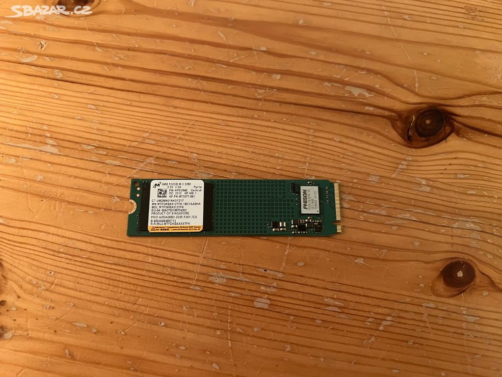 M.2 512GB Micron NVME, PCIe Gen 4 x4 ,Záruka