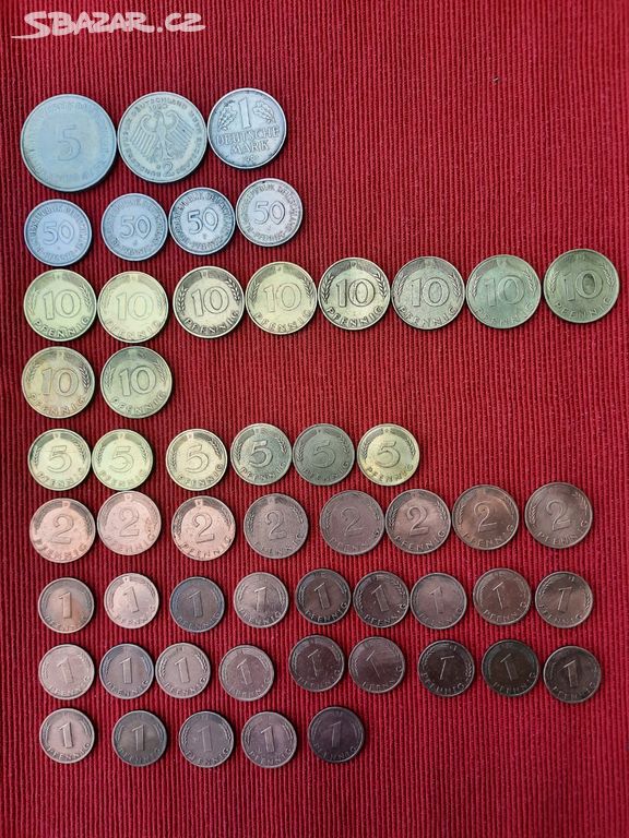 Německé BRD/NSR mince 1949-1992