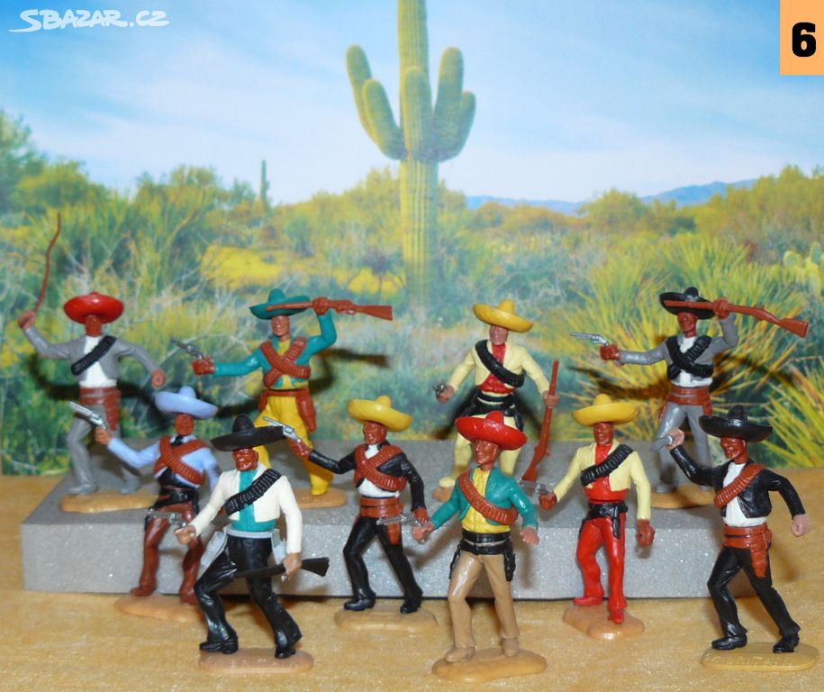 ( 6 ) Timpo Toys originál figurky : Mexičani