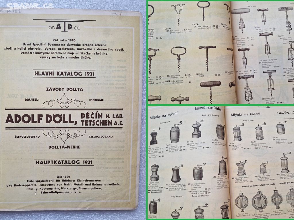 Starý katalog ceník Döll Děčín 1931 železářství