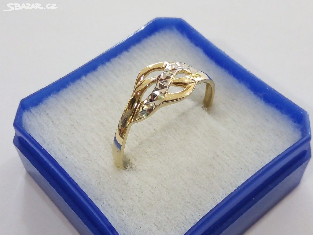 100% nový zlatý prsten 585/1000, v. 60, P107