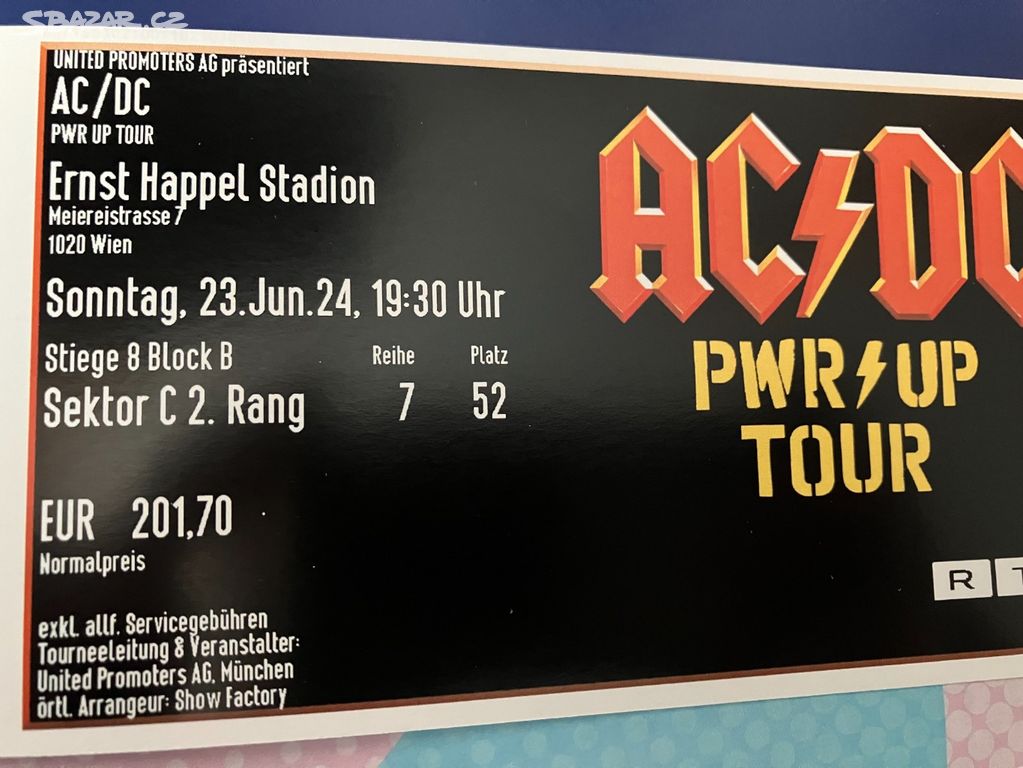 AC/DC Vstupenka - Vídeň - 26.6.2024