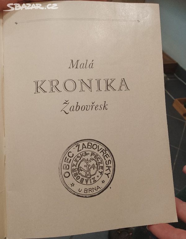 Brožura Malá kronika Žabovřesky Brno 1985