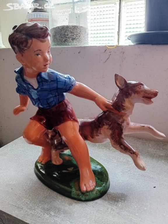 Keramika, keramo- chlapec se psem