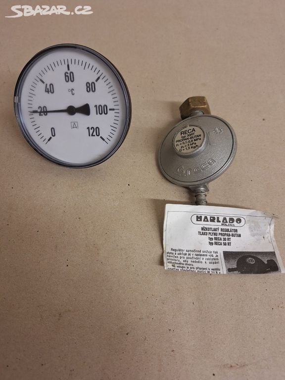Budík + regulátor tlaku plynu