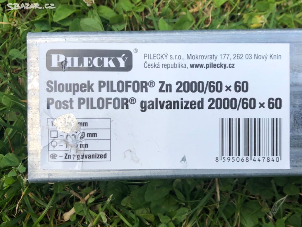 Sloupek PILFOR pozink 200 cm / 6 x 6 cm