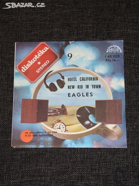 7" singl Eagles - Hotel California (1977).