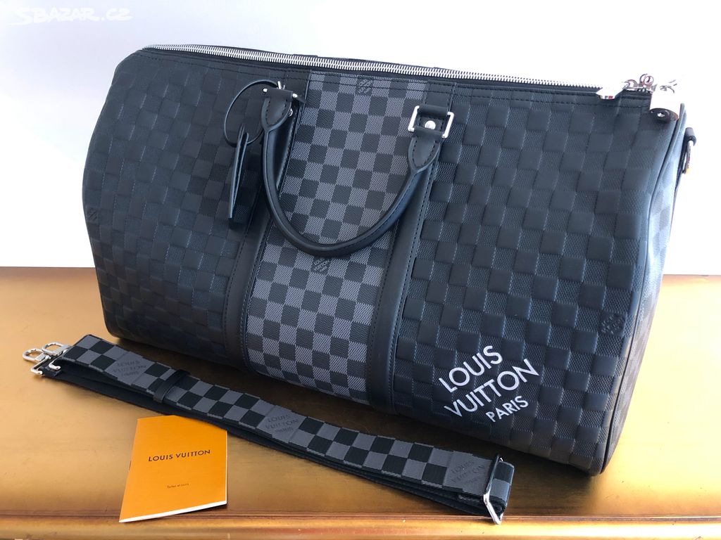 Louis Vuitton Keepall 50 Black Graphite cestovní
