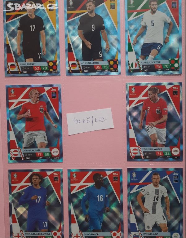 fotbal karty Match Attax EURO 2024 BLUE CRYSTAL