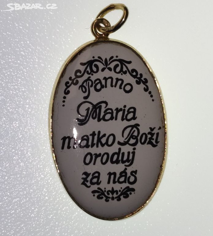 Zlatá Madonka 2,3 gr.Zlatý starý přívěšek 25x15mm.