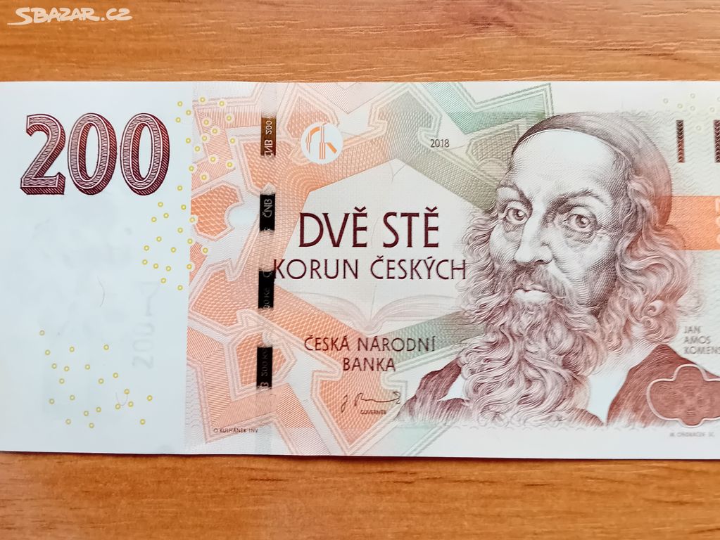 Bankovka 200 Kč 2018 série P 68 UNC !!