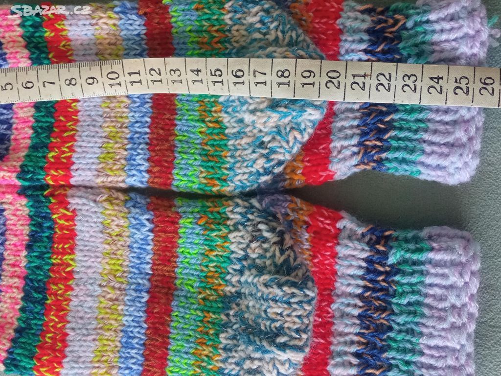 Ručně pletené ponožky délka chodidla 19 cm