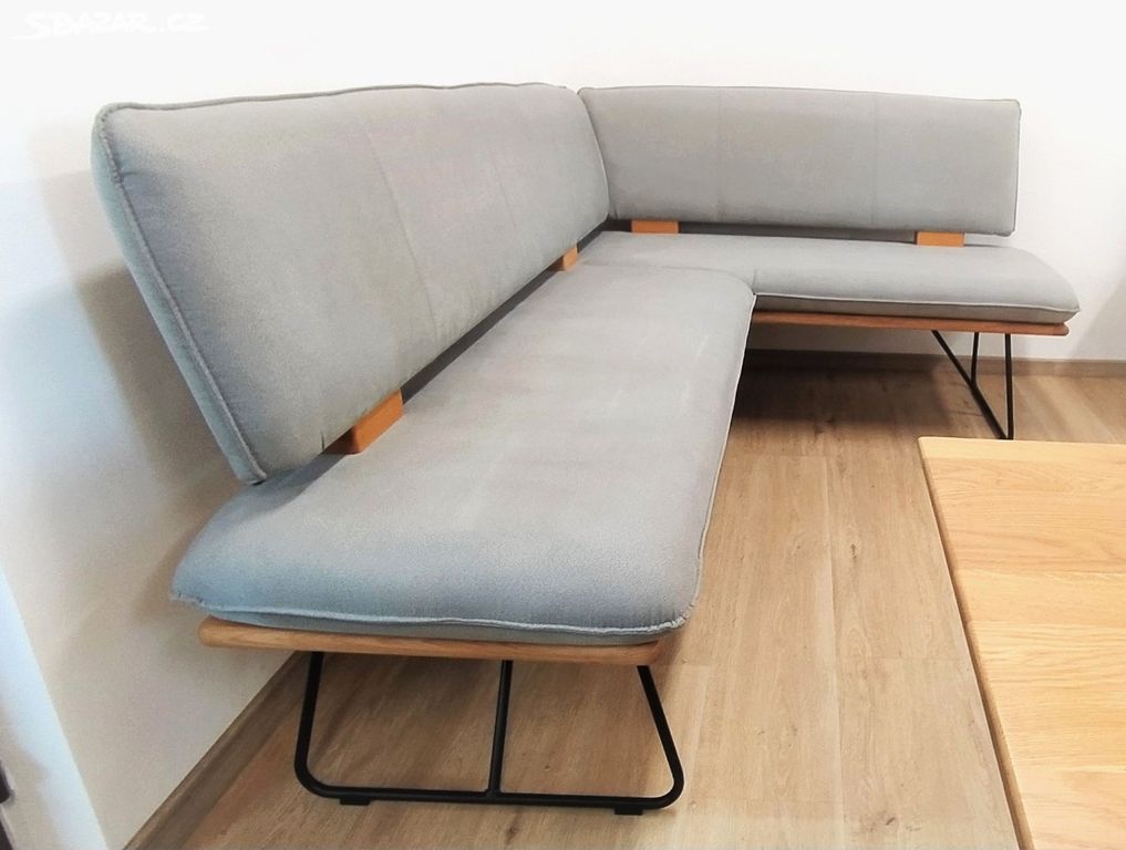 Nová jídelní lavice SVĚTLE / TMAVĚ ŠEDÁ 210x154 cm