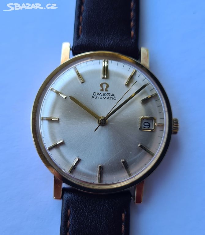 Pánské zlaté náramkové hodinky Omega Automatic 14K