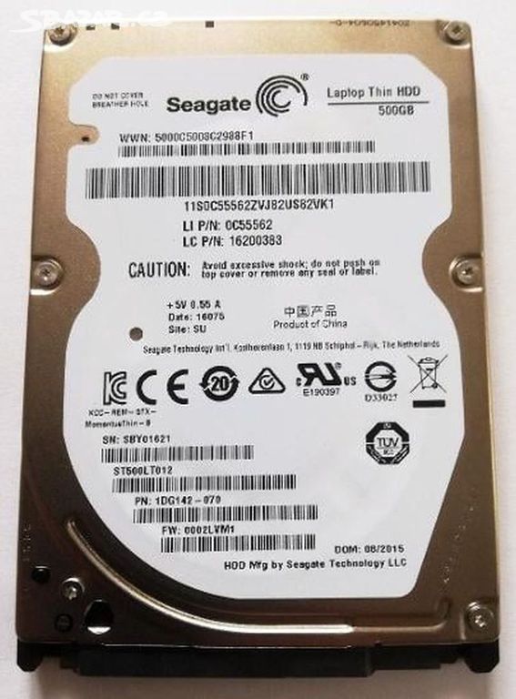 Harddisk 2,5" 500GB Seagate Momentus ST500LT012