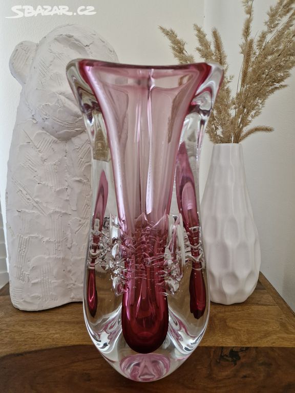 Masivní váza s whirlpoolem - Art Glass PRINC