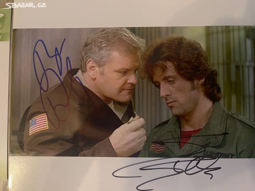 autogram Sylvestr Stallone a Brian Dennehy RAMBO 1