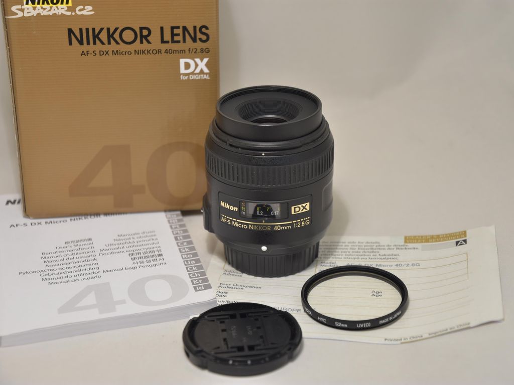 Nikon Nikkor AF-S Micro 40 f/2,8 G DX / TOP STAV.