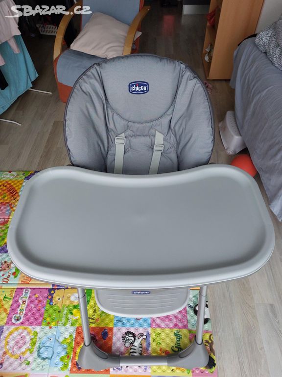 CHICCO Židlička jídelní Polly Easy - Grey Melange