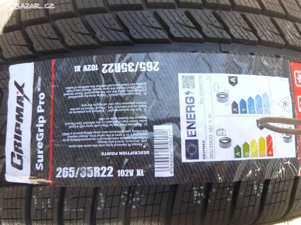 1x 265/35 r22 zimní pneu gripmax (DOT 3023)