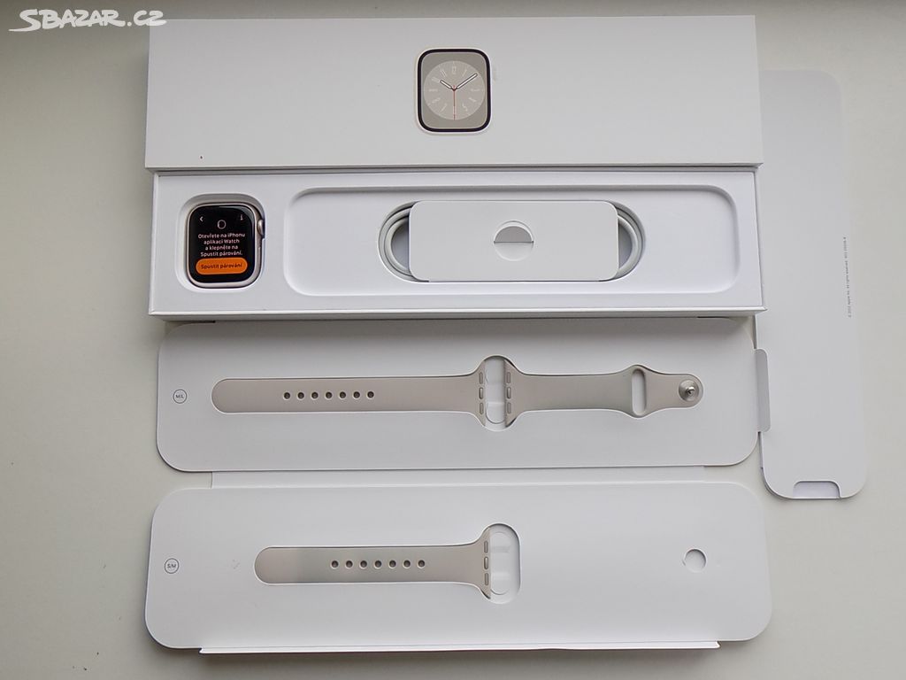 APPLE Watch Series 8 41mm White-ZÁRUKA-PĚKNÉ-96%BA