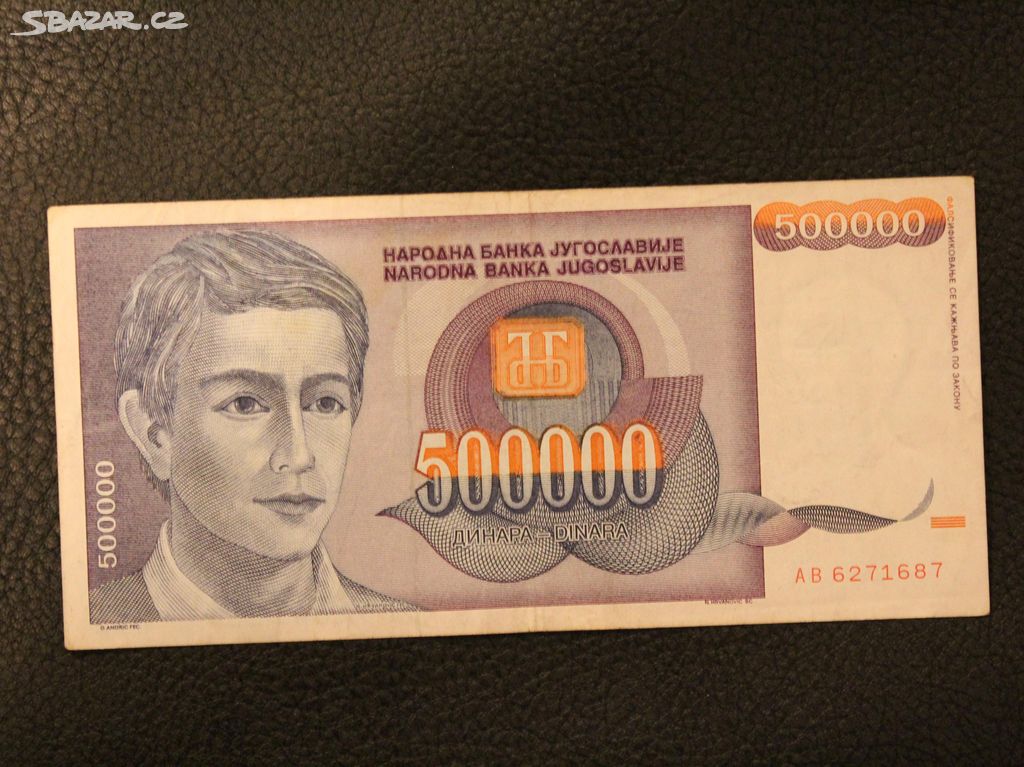 Jugoslávie 500000 Dinars 1993