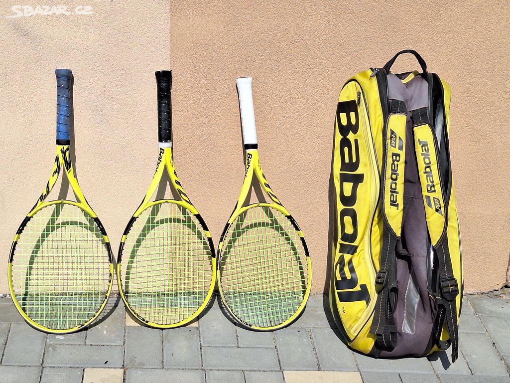 3 rakety Babolat pure aero superlite grip L1 a bag