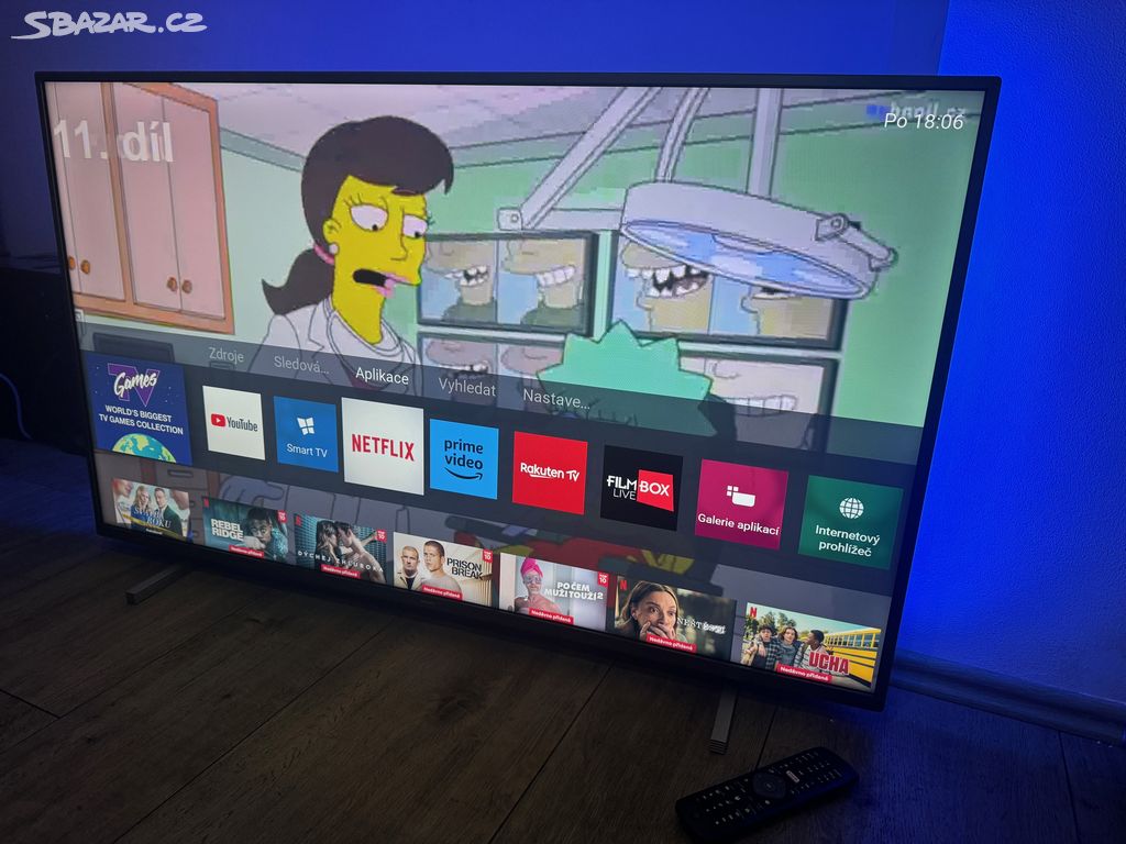 LED TV Philips 50" 4K, Smart, ambilight podsvícení