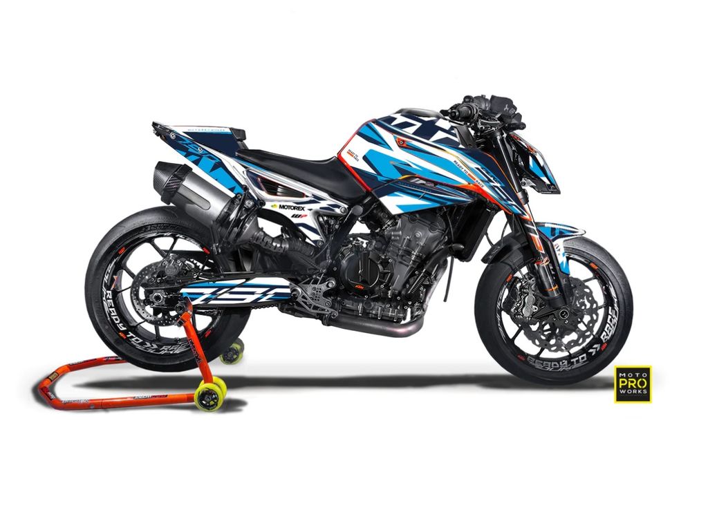 polep Motoproworks Legacy Blue na KTM Duke 790/890