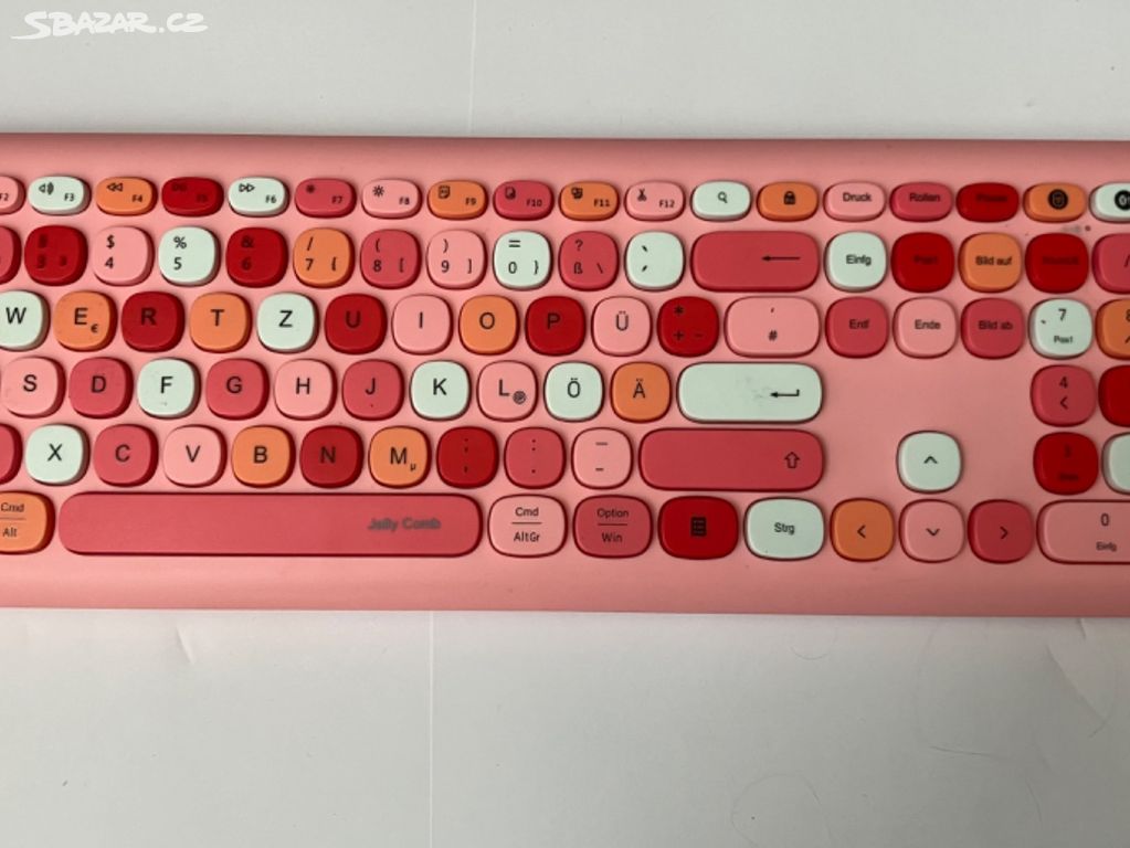 Nová růžová bezdrátová klávesnice jelly comb
