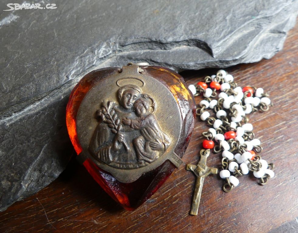 Škapulíř s růžencem, Sv. Antonín, značeno