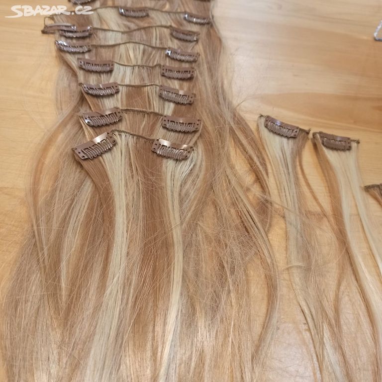 Nové vlasové prameny melír clip in
