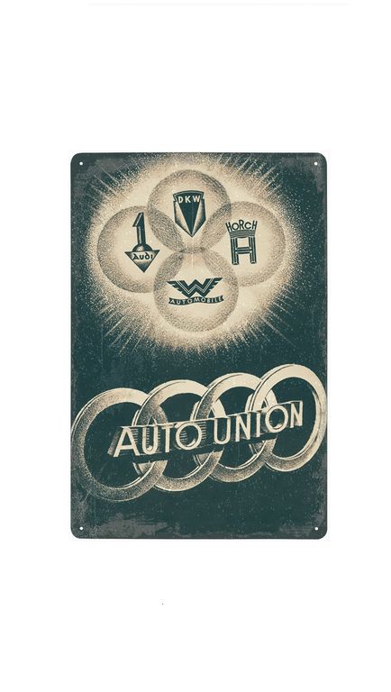 plechová cedule - Auto Union (Audi) - Logo