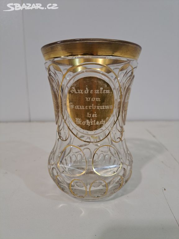 Starožitný pohár sklenice Biedermeier 19 st. 7271