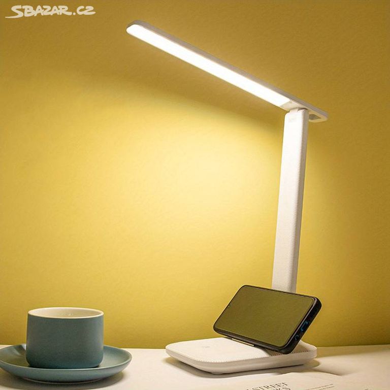 Stolní lampa LED skládací 3 odstíny+držák na mobil