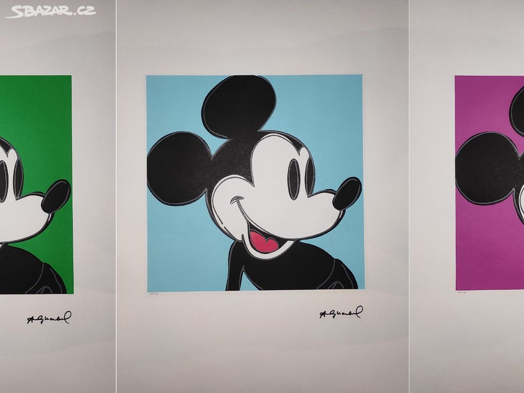 Limit set 3ks litografie Andy Warhol-Mickey Mouse