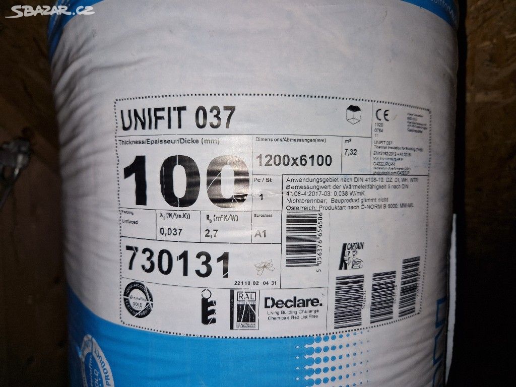 Knauf Insulation UNIFIT 037 tl. 100 mm