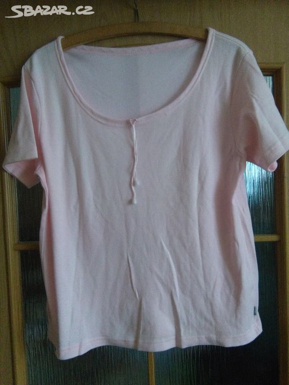 Bavlněné světlounce růžové tričko vel.XL/XXL