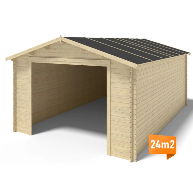 Dřevěný garáž 4x6 m pro standardní bránu 2500x2125