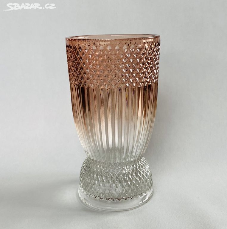 Váza, svícen 2v1, ombre sklo, Gilde