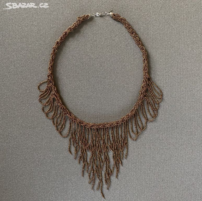 Víceřadý rokajlový retro náhrdelník, Jablonecko