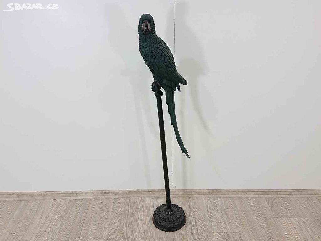 Socha Papoušek na bidýlku Tyrkysový 116cm Kare