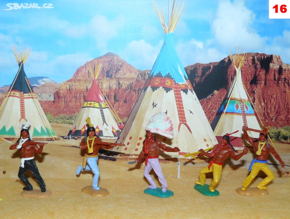 ( 02 ) Timpo Toys originál figurky - indiáni 16-29